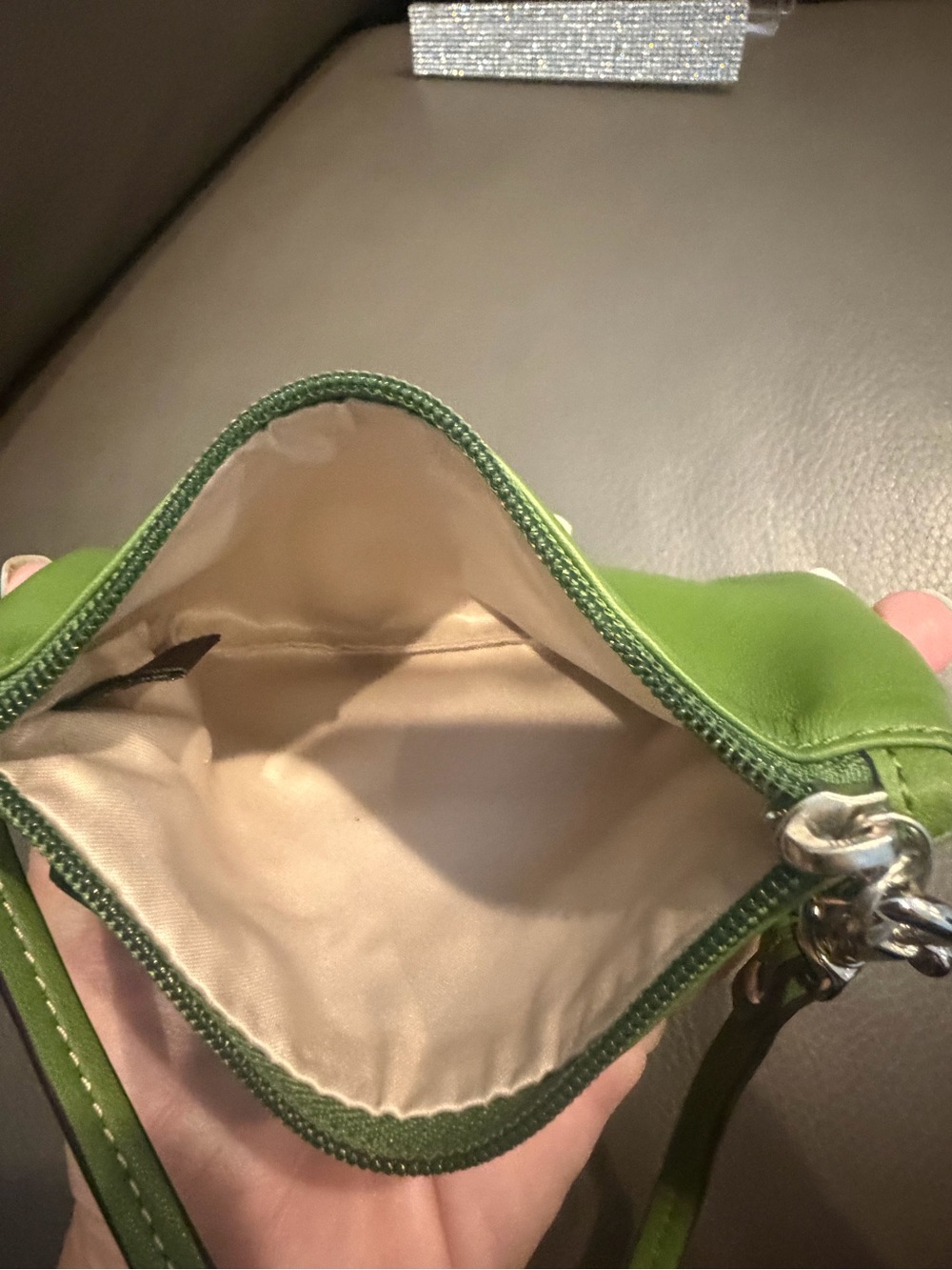 Coach Leather Lime Green Wristlet - Picture 4 of 5